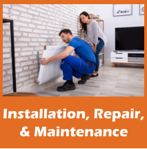 Installation, Repair, & Maintenance steam boilers, Gas piping, Heat pumps, electric Water heaters, gas Water heaters, oil Water heaters, indirect fired systems, Mobile home furnaces, Wall furnaces, Space heaters 